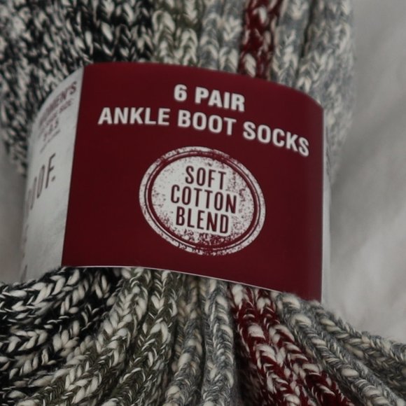 6 Pair Weatherproof Vintage Ankle Boot Socks - Picture 4 of 4